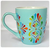 Hand Painted Dot Mandala Bliss Mug - 16oz