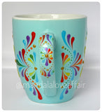 Hand Painted Dot Mandala Bliss Mug - 16oz
