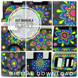 Dot Mandala Downloadable PDF 16-Pattern Bundle - "Hippie Dippy" Bus
