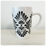 For Gayle- Hand Painted Dot Mandala Bliss Mug - 15 oz (Tombstone on White)