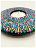 Hand Painted Dot Mandala Tea Light Candle Holder