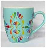 Hand Painted Dot Mandala Bliss Mug - 16oz