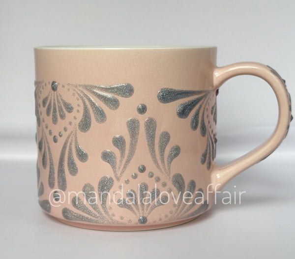 Hand Painted Dot Mandala Bliss Mug - 15 oz
