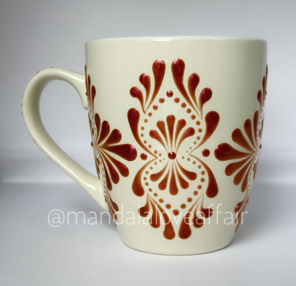 Hand Painted Dot Mandala Bliss Mug - 16 oz