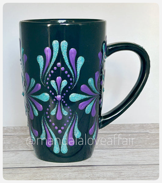 Hand Painted Dot Mandala Bliss Mug - 15 oz (Superstition & Havasu)