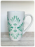 Hand Painted Dot Mandala Bliss Mug - 15 oz (Aloe)