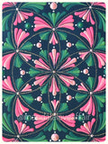 8" Round Dot Mandala - Green & Pink Seed of Life, Hand Painted