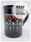 Dot Mandala Downloadable PDF Pattern - "Sleigh Ride" - Wrap Around Mug Design