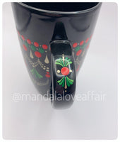 Hand Painted Dot Mandala Mug - 15 oz