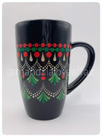 Hand Painted Dot Mandala Mug - 15 oz