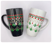 Hand Painted Dot Mandala Mug - 15 oz