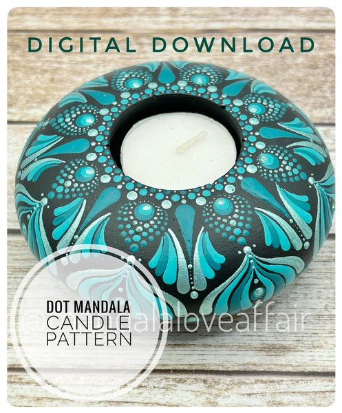 Dot Mandala Downloadable PDF Pattern - "Paradise" - Candle Holder Design