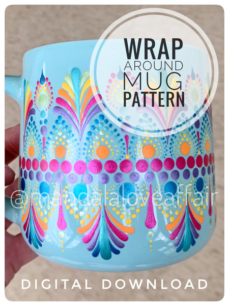 Dot Mandala Downloadable PDF Pattern - Delight - Wrap Around Mug