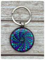 Double-Sided Hand Painted Dot Mandala Keychain
